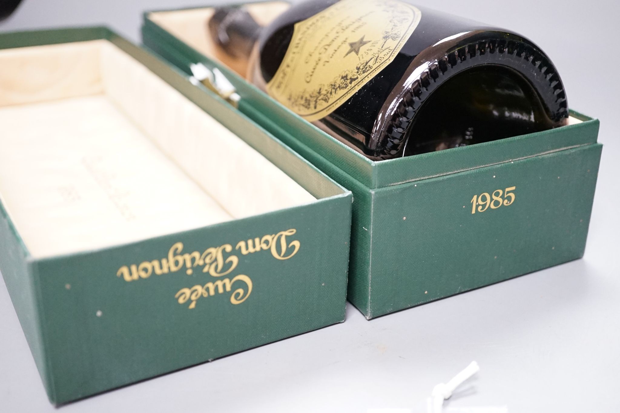 A single cased bottle of Dom Perignon, 1985